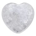 A white heart shaped crystal on a white background, surrounded by the Black Obsidian Heart.
