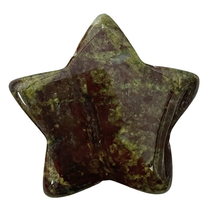A green and brown Red Jasper Star.