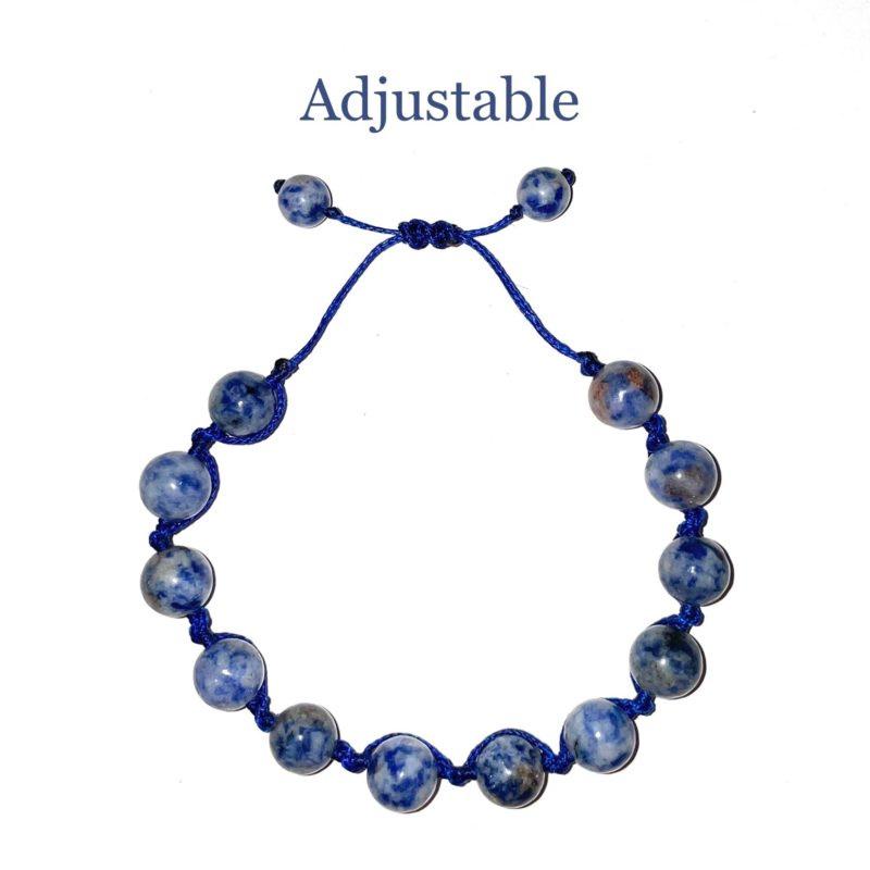 A Sodalite String Bracelet with adjustable feature.