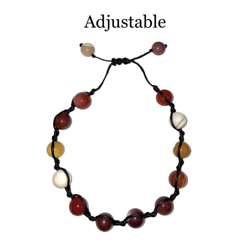 Adjustable Mookaite String Bracelet.