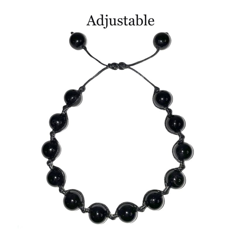 An adjustable Black Onyx String Bracelet.