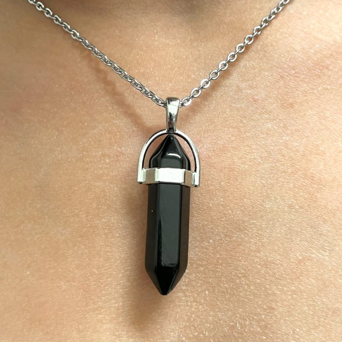 Black Double Points Terminated Necklace