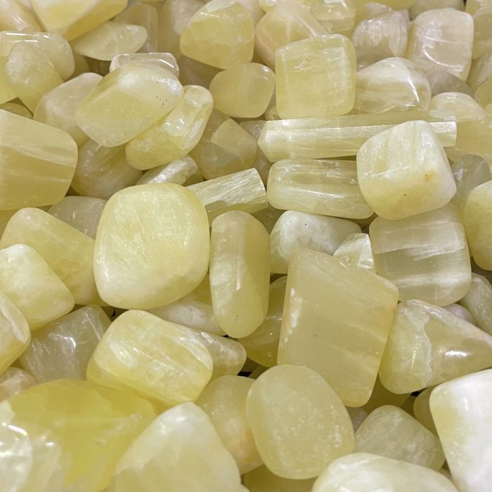 A pile of Lemon Calcite Tumbled crystals.