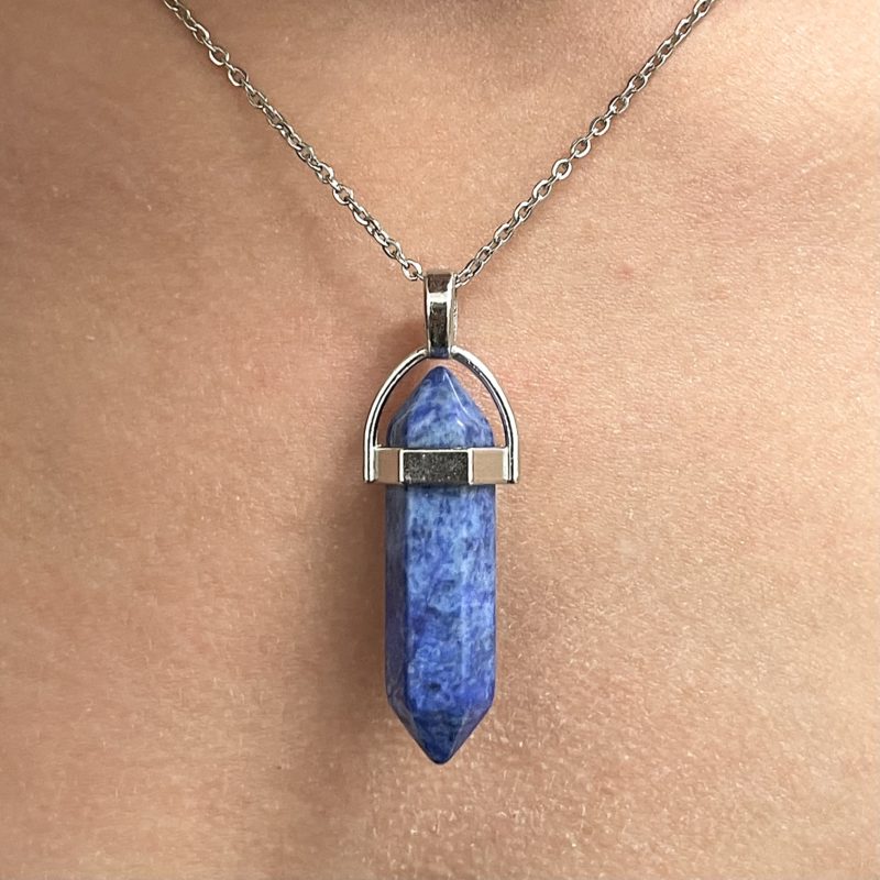 lapis lazuli double pointed terminated necklace