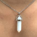 opalite double terminated point necklace