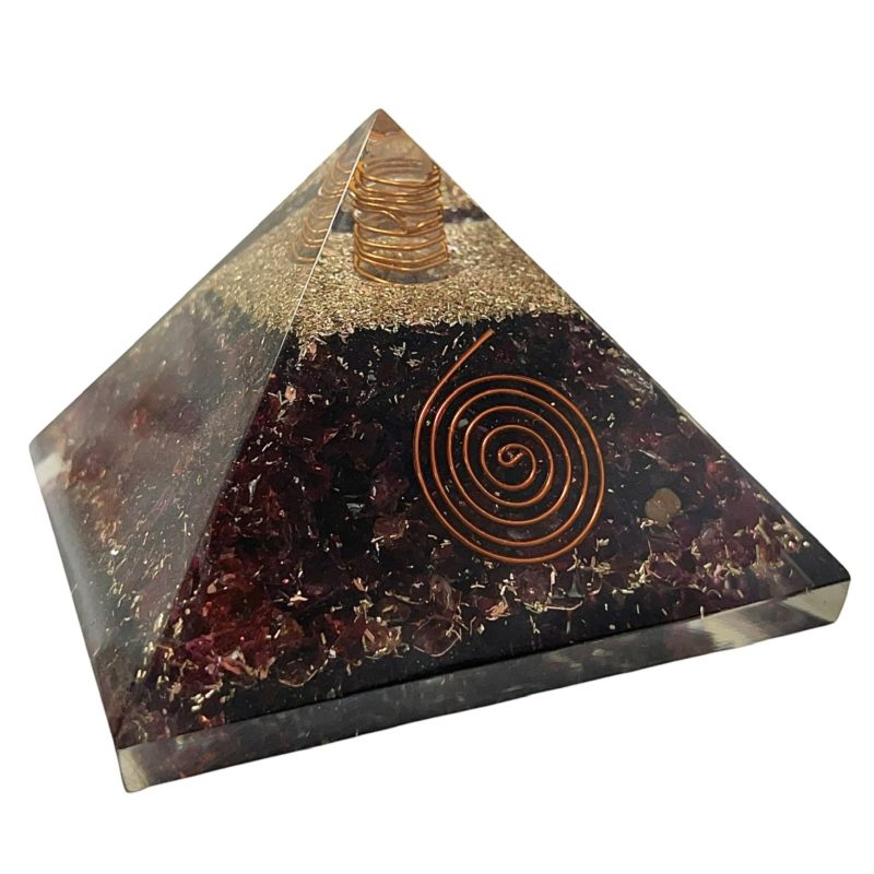 Pyramid Garnet Orgonite Large