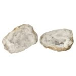 Two medium-sized Quartz Geodes Medium on a white background.