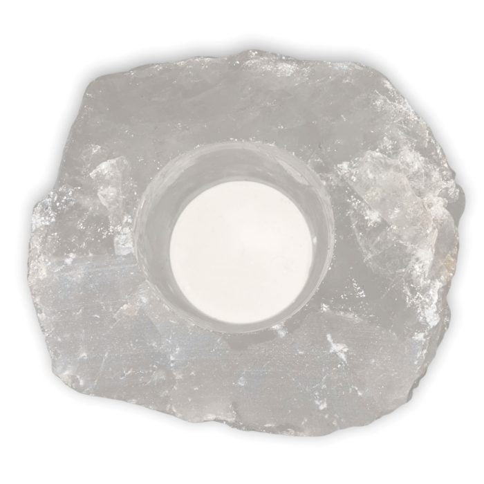 clear quartz tealight holder
