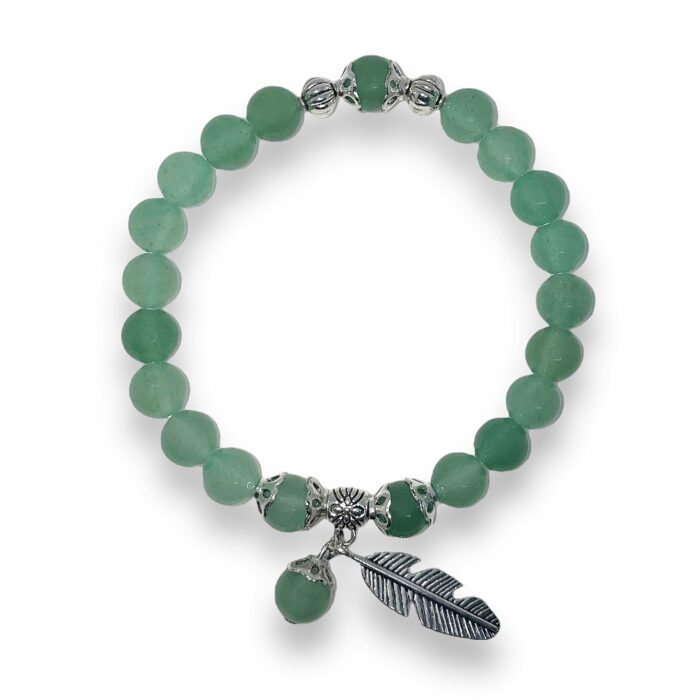 GREEN AVENTURINE feather bracelet