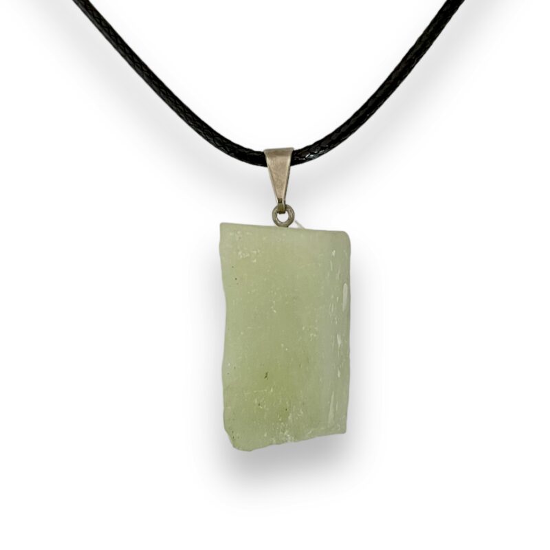 Pistachio calcite rough necklace
